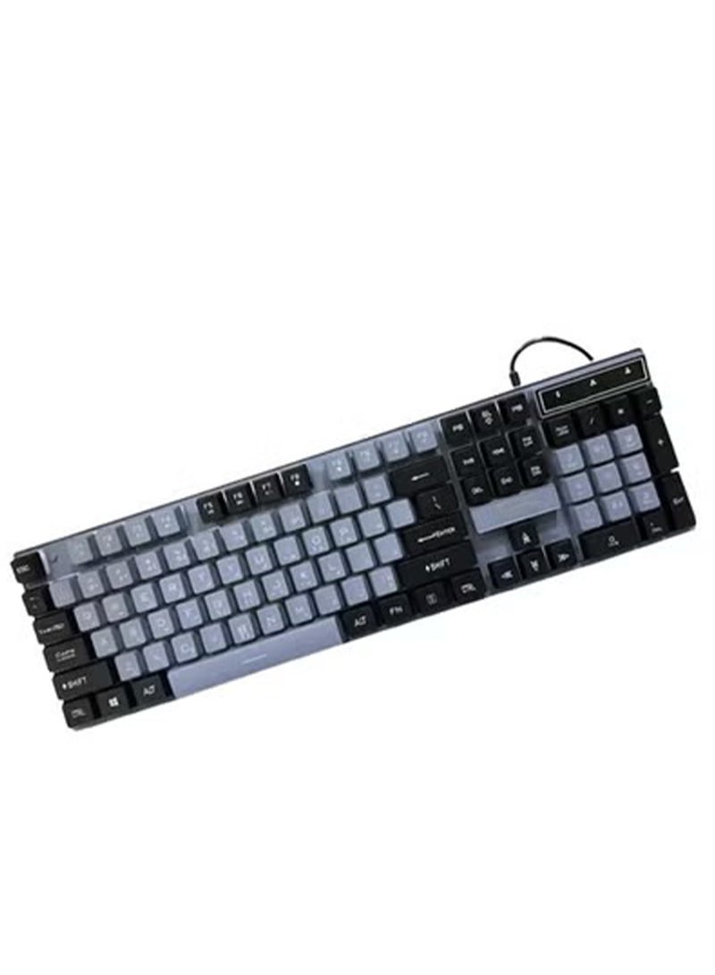 Forev Wired Gaming Keyboard Esports Light-Emitting Office Desktop Laptop Wired Film Wired Keyboard (FV-Q8 Gray-Black)